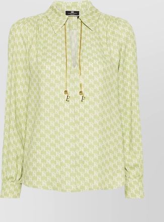 Elisabetta Franchi printed chain detail v-neck tops