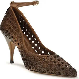 Miu Miu Woven Leather Pump - Beige