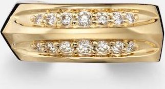 Stone and Strand Knife Edge 14kt gold ear cuff with diamonds