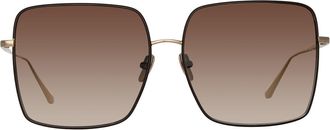 Linda Farrow HINA LFL1458 C3 Womens Sunglasses Brown Size 66
