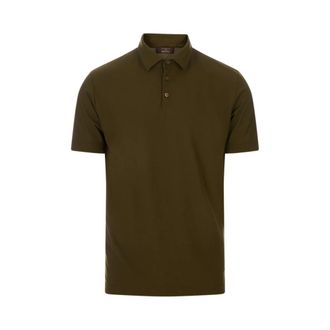 Zanone Polo Shirts, male, Green, Size: 2XL Slim Fit IceCotton Polo