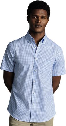 CHARLES TYRWHITT Non-Iron Stretch Check Short Sleeve Shirt