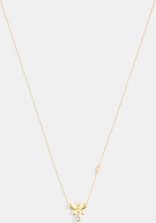 Coach Womens Butterfly Stone Pendant Necklace - Gold Metal - One Size