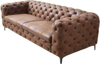 Global Interiors 3-Sitzer Design Sofa Modern Barock - Antik Braun