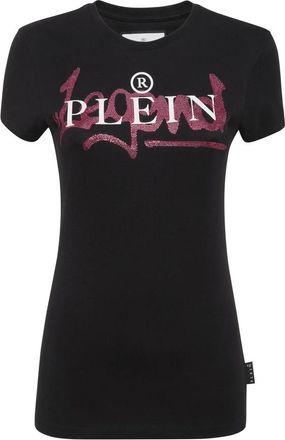 Philipp Plein T-Shirt Slim Fit - Dames - T-shirts - Zwart - S - Katoen - Tops
