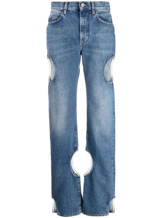 Off-white Jeans met gat - Blauw