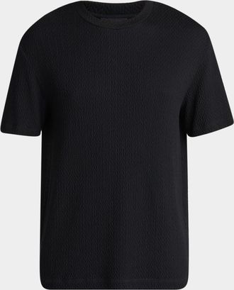 Giorgio Armani Mens Diagonal Texture Crewneck T-Shirt
