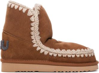 Mou Winter Boots, female, Brown, Size: 11 US Brown Eskimo Booties with Glitter Logo