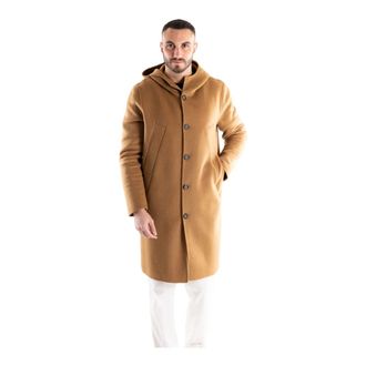 Paolo Pecora Nz 01 Lange Jas - Heren - Mantel - Bruin - M - Wol - Jassen