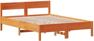 vidaXL Bed Frame without Mattress Wax Brown 160x200 cm Solid Wood Pine Vidaxl