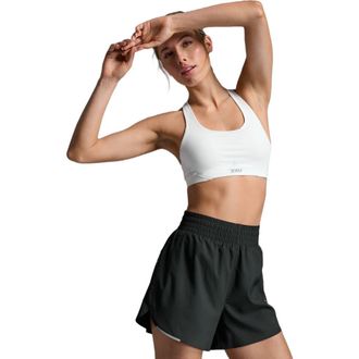 2XU Aero Mesh Medium Impact Bra in White/silver Reflective at Nordstrom, Size Xx-Large