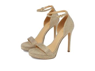 Michael Kors Jordyn Platform Sandal Womens Shoes Pale Gold 1 : 10 M, Leather