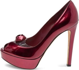 Dior 130mm platform peep-toe pumps - Red