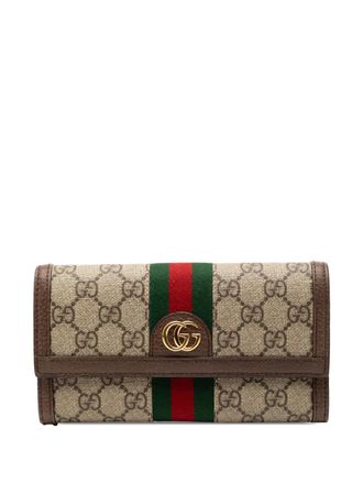 Gucci 2016-2025 GG Supreme Web Ophidia Continental Wallet long wallets - Marrone