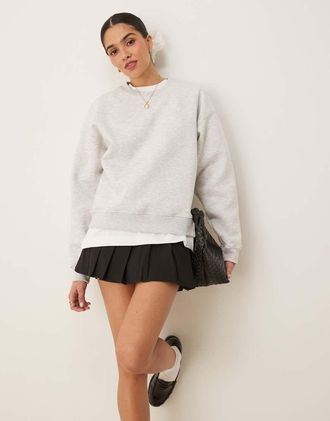 Gina Tricot Gina Tricot relaxed sweatshirt in light gray melange