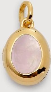 Monica Vinader Gold October Birthstone Locket Rose Quartz