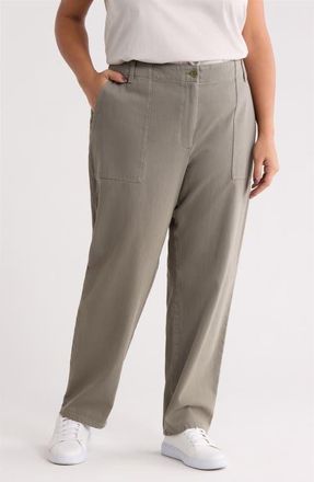 Eileen Fisher Garment Dyed Utility Pants in Bay Leaf at Nordstrom, Size 1X