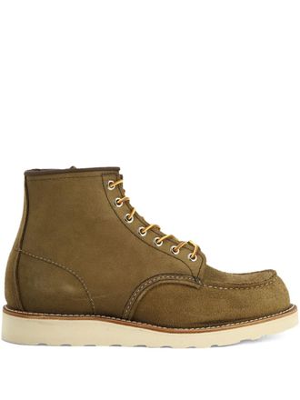Red Wing Shoes 6 INCH Moc lace-up boots - men - Calf Suede/Rubber/Calf Leather - 10.5 - Brown