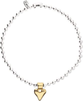 UNOde50 Sterling Silver Plated Ball Necklace with Heart Detail in 18K Gold in Silver And Gold at Nordstrom