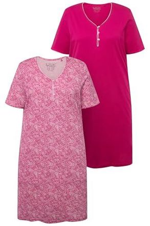 Chemise De Nuit Femme Ulla Popken - Lot De 2 - Coton - Confortable Et Respirant