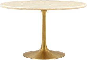 ModWay Lippa 48 Round Artificial Travertine Dining Table