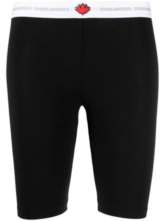 Dsquared2 logo-waistband cotton shorts - women - Cotton/Spandex/Elastane - S - Black