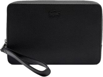 Lacoste Chantaco Zip Pouch - Heren - Tassen - Zwart - ONE Size - Leer - Tassen