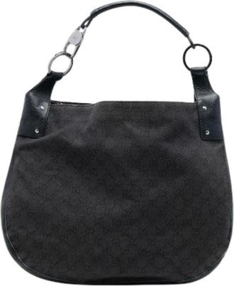 Gucci Pre-owned Shoulder Bags, female, Black, Size: ONE SIZE Pre-owned Denim Shoulder Bag