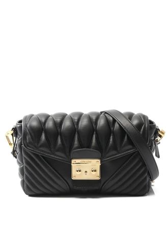 Miu Miu quilted biker shoulder bag - women - Leather - One Size - Black