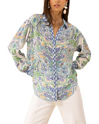 Hale Bob Hale Bob Waverly Long Sleeve Silk Top