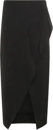 Khaite Jaia Skirt - Dames - Midirokken - Zwart - S - Wol - Rokken