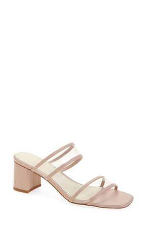 Koko + Palenki Ghost Slide Sandal in Blush Leather-Clear Pvc at Nordstrom, Size 9.5