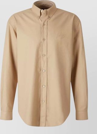 Balmain logo-embroidered cotton shirt