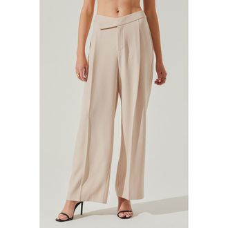 ASTR the Label Rubina Pleated Wide Leg Pants in Natural at Nordstrom Rack, Size X-Small