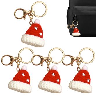 Generic Handmade Crochet Keychain | Christmas Keychain | Wool Bag Pendants Cute Christmas Ornaments for Keyring & Handbag