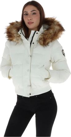 Superdry Chaqueta Bomber con Capucha Everest - Jackets - Mujer - Blanco - XS