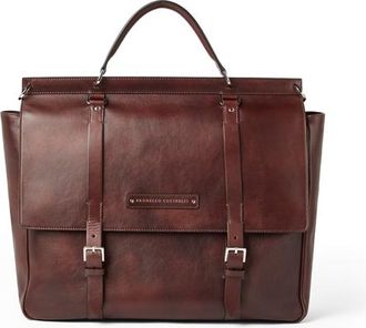 Brunello Cucinelli Calfskin casual briefcase in Burgundy at Nordstrom