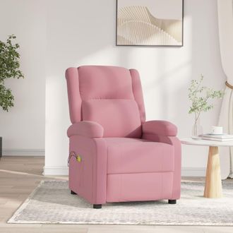 vidaXL Sill&oacute;n De Masaje El&eacute;ctrico De Terciopelo Rosa Vidaxl
