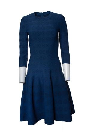 Alaia Alaia, blue flared dress with pattern