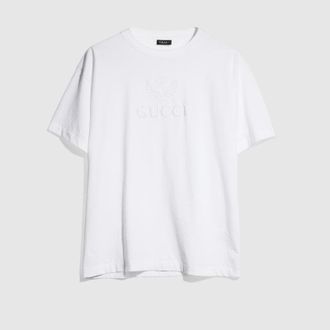 Gucci Cotton Jersey T-shirt With Embroidery, Size XXXL, White