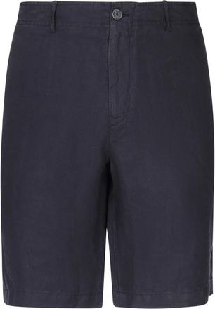 Fedeli Linnen Bermuda Shorts met Zakken - Heren - Korte Broeken - Blauw - M - Linnen - Korte Broeken