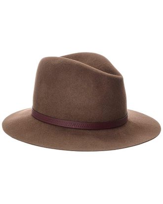 Rag & Bone Rag & Bone Floppy Brim Leather-Trim Wool Fedora
