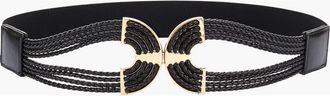 Lascana Womens Symmetrical Buckle Waist Belt in Black at Nordstrom, Size Medium