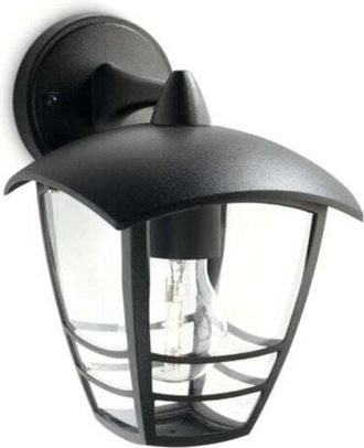 OEM Aplique De Pared Exterior, Casquillo E27, Bombilla No Incluida, Color Negro