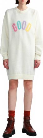 Ireneisgood Graphic Sweater Dress In White