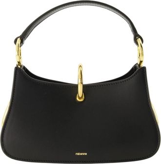 Paco Rabanne Mini Ring-Lock Schoudertas - Dames - Handtassen - Zwart - ONE Size - Leer - Tassen