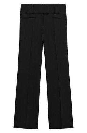 Mango Pleated Straight Leg Pants in Black at Nordstrom, Size 8