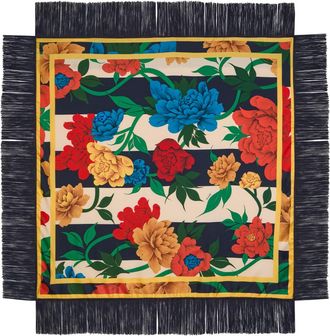 La DoubleJ LA Double J Reversible Printed Fringed Scarf - Multicoloured - One Size