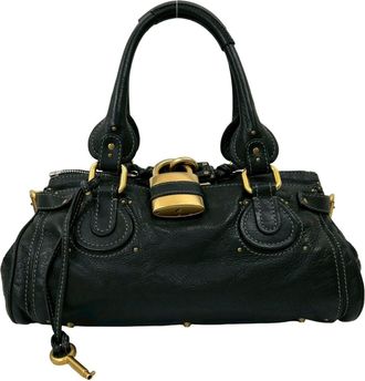 Chlo&eacute; Leather Boston Bag Handbag Shoulder Bag (Pre-Owned)