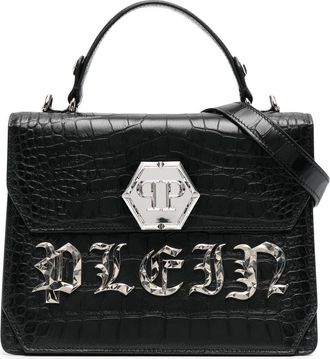 Philipp Plein Gothic Plein leather tote bag - women - Calf Leather - One Size - Black